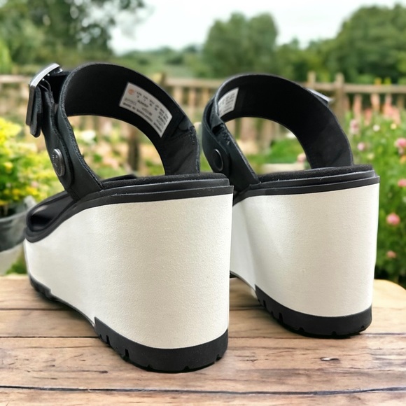 NIB Timberland Koralyn 2 Band Wedge Black Nubuck Slingback Sandal 9M 40 - Picture 8 of 14
